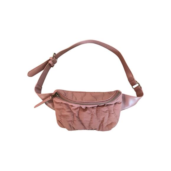 Quilted Pink Fanny Pack Belt Bag Waist Bag Adjustable Strap Travel Purse - Picture 3 of 5